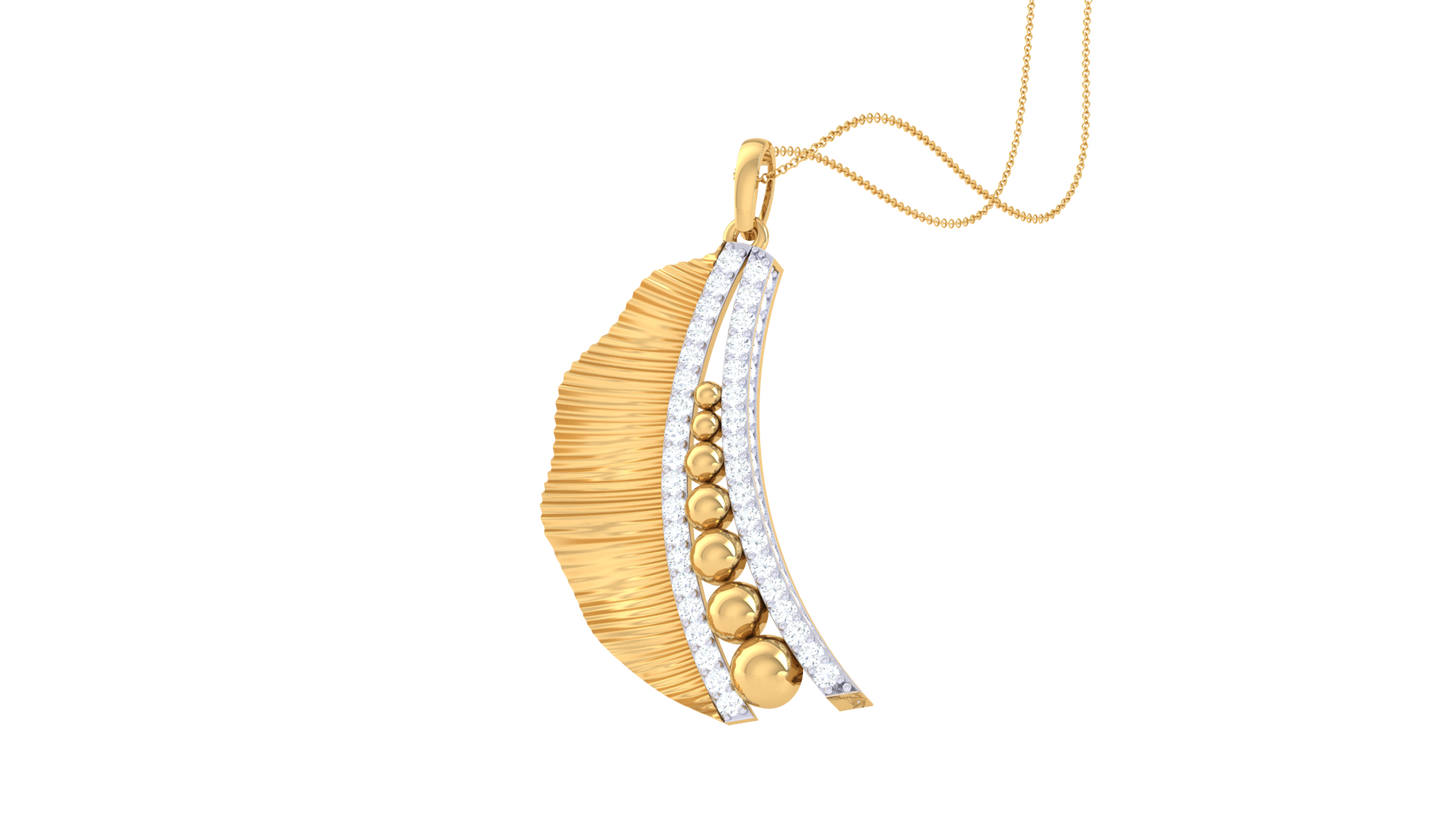 Fluted Cascade Pendent In Gold - 0.44 Ct Diamonds