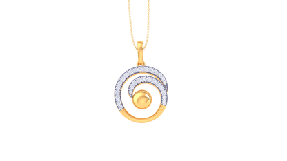 Celestial Grace Golden Pendent – 0.38 Ct Brilliant Diamonds In Concentric Sparkle