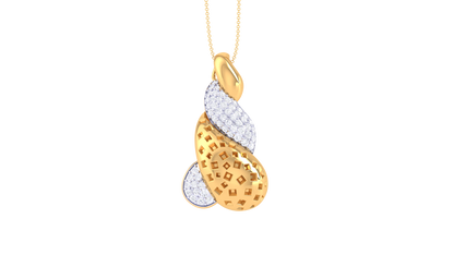 Twist Of Elegannce Pendent In Rose Gold - 0.52 Ct Round Cut Diamonds