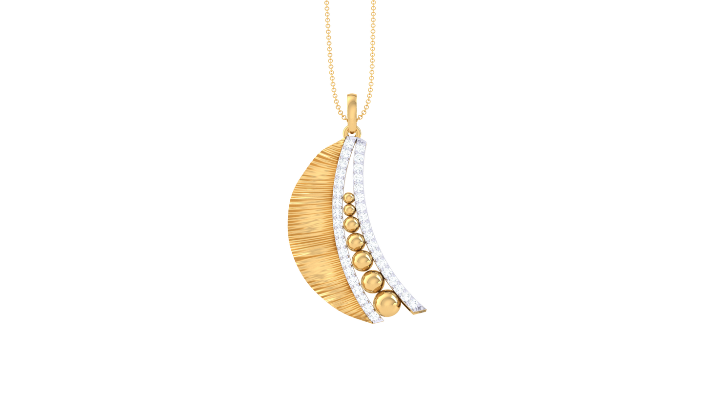 Fluted Cascade Pendent In Gold - 0.44 Ct Diamonds