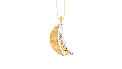 Fluted Cascade Pendent In Gold - 0.44 Ct Diamonds