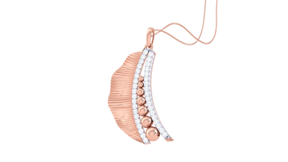 Fluted Cascade Pendent In Gold - 0.44 Ct Diamonds