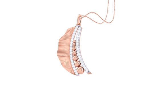 Fluted Cascade Pendent In Gold - 0.44 Ct Diamonds