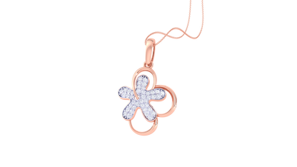 Twinkling Flower Diamond Pendent In Gold - 0.25 Ct