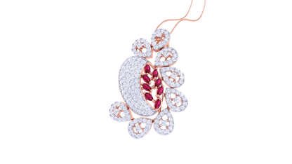 Celestial Petals Diamond Stud Pendent - 1.55 Ct