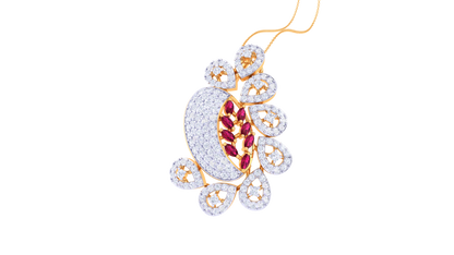 Celestial Petals Diamond Stud Pendent - 1.55 Ct