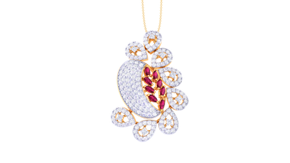 Celestial Petals Diamond Stud Pendent - 1.55 Ct