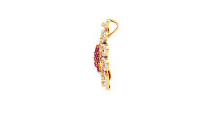 Celestial Petals Diamond Stud Pendent - 1.55 Ct