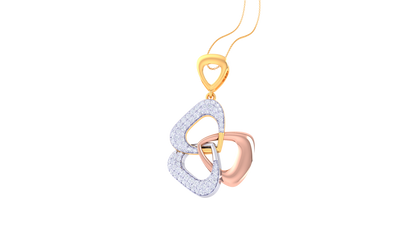 Intertwined Hearts Pendent In Yellow Gold - 0.81 Round Diamonds