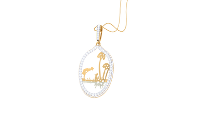 Natures Elegance Gold Pendant - 0.81 Ct Sparking Diamonds