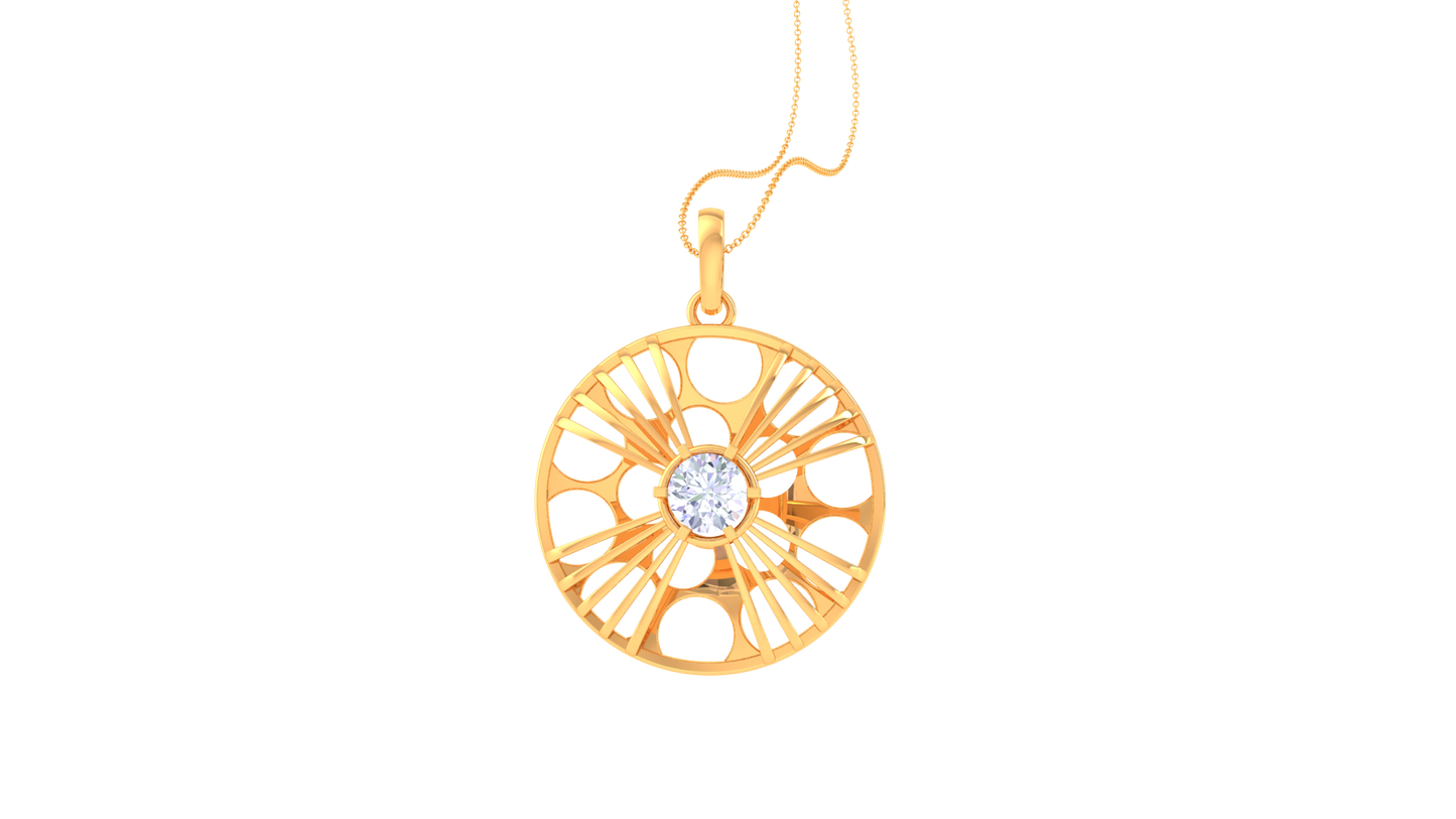 Celestial Radiance Pendant In Gold - 0.59 Ct Diamond