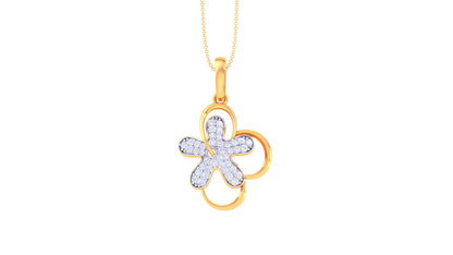 Twinkling Flower Diamond Pendent In Gold - 0.25 Ct