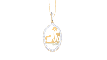 Natures Elegance Gold Pendant - 0.81 Ct Sparking Diamonds