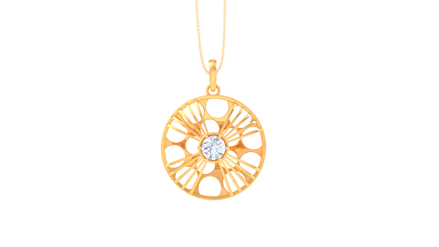 Celestial Radiance Pendant In Gold - 0.59 Ct Diamond