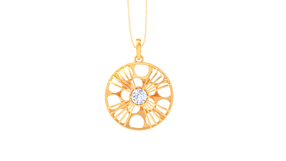Celestial Radiance Pendant In Gold - 0.59 Ct Diamond