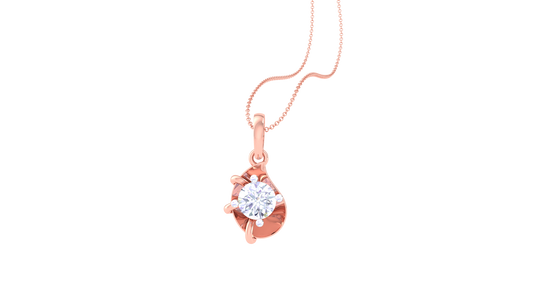 Tear Drop Solitaire Pendant In Gold – 0.59 Ct Round Diamond