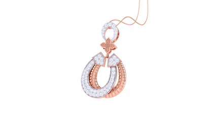 Delicate Floral Lustrous Gold Pendent - 0.52 Ct Sparking Round Diamonds