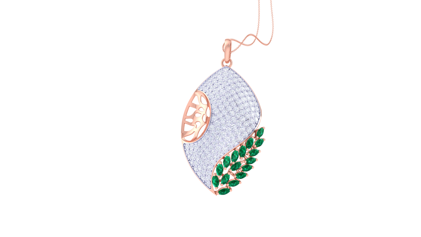 Flowline Leaf Damnation Pendent - 1.49 Ct