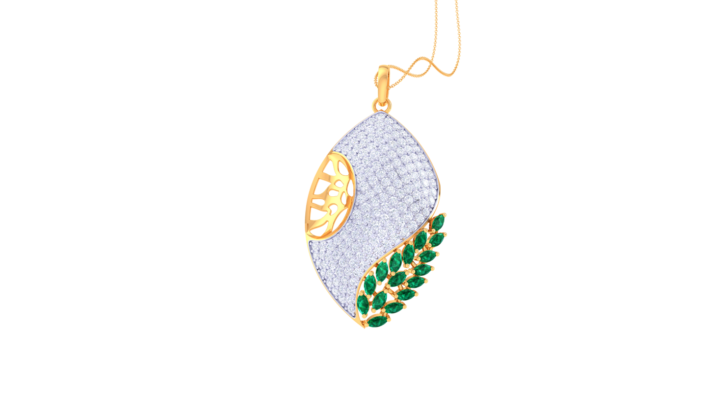 Flowline Leaf Damnation Pendent - 1.49 Ct