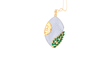 Flowline Leaf Damnation Pendent - 1.49 Ct