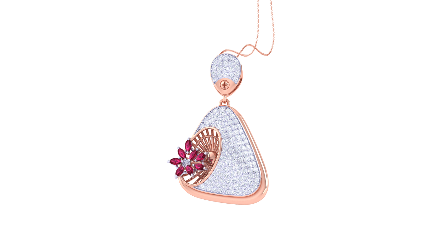 Glimmering Drop Pendent With Diamond In Gold - 1.11 Ct