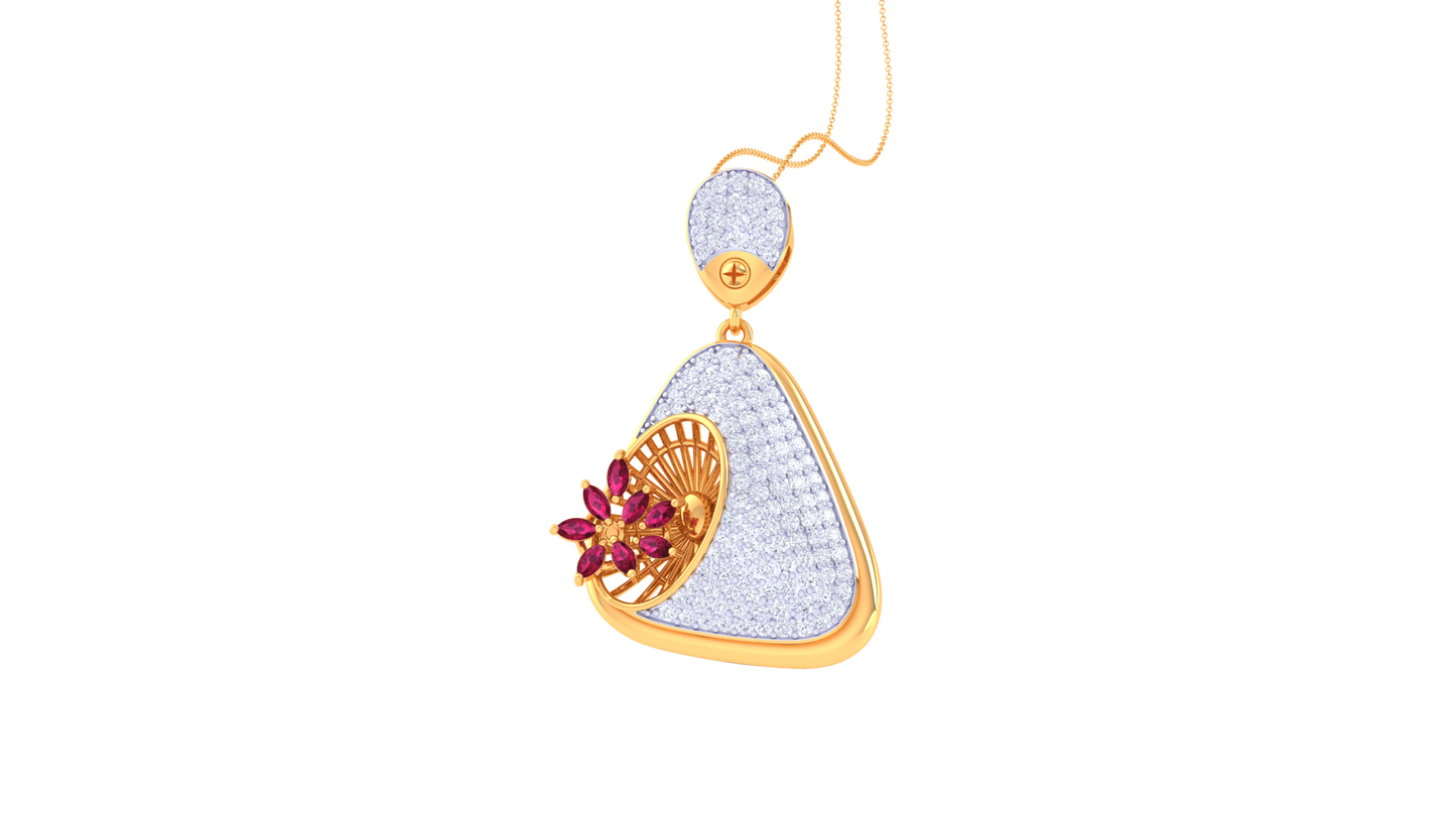 Glimmering Drop Pendent With Diamond In Gold - 1.11 Ct