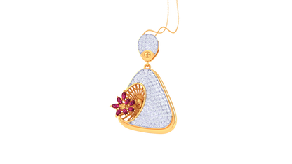 Glimmering Drop Pendent With Diamond In Gold - 1.11 Ct