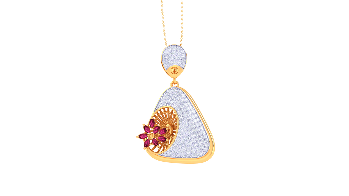 Glimmering Drop Pendent With Diamond In Gold - 1.11 Ct