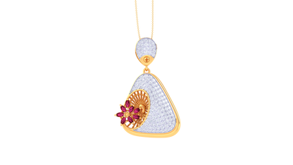 Glimmering Drop Pendent With Diamond In Gold - 1.11 Ct