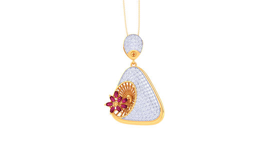 Glimmering Drop Pendent With Diamond In Gold - 1.11 Ct