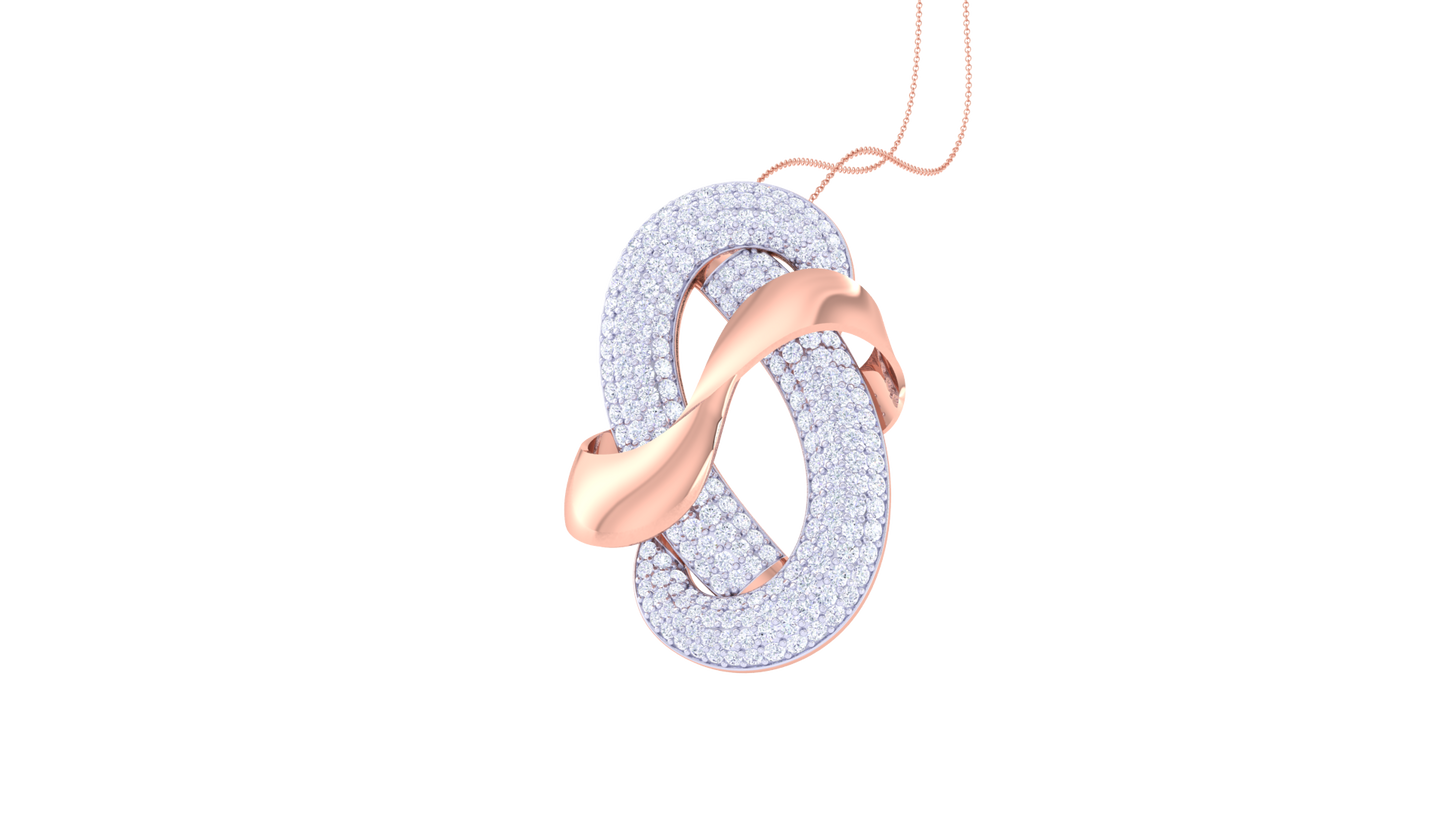 2.85 Ct - Infinity Poise Pendent Diamond In Gold