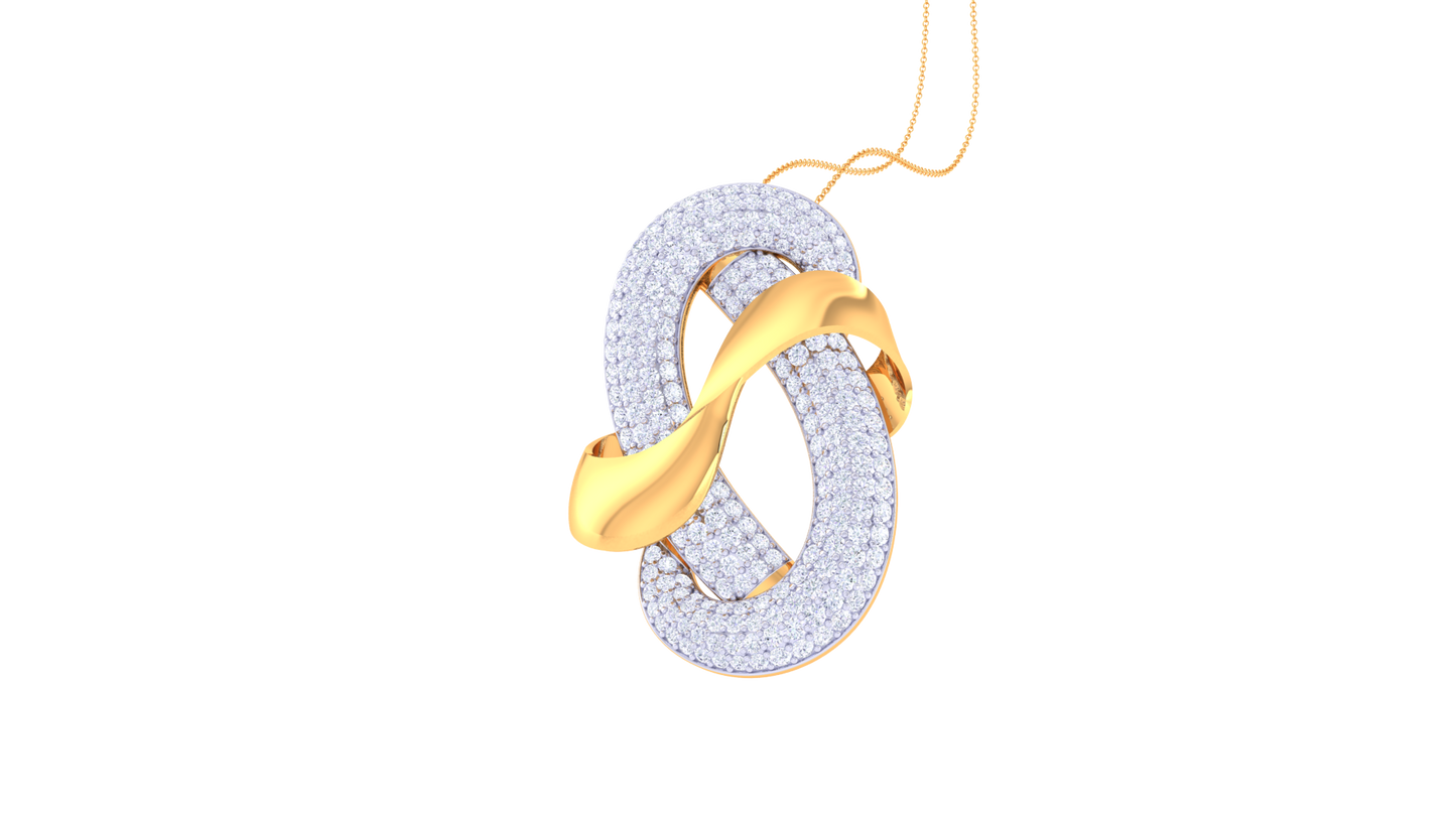 2.85 Ct - Infinity Poise Pendent Diamond In Gold