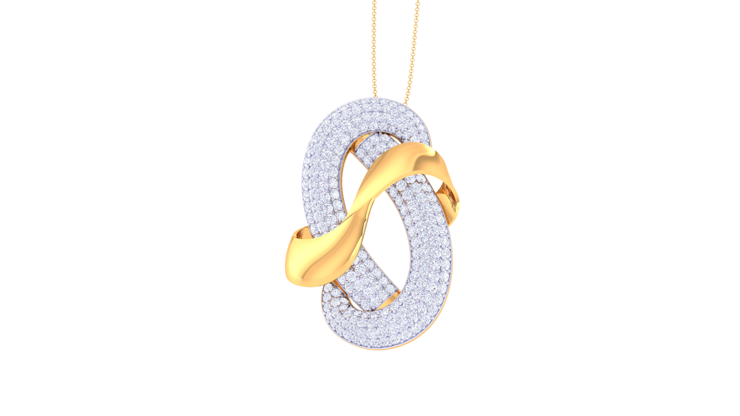 2.85 Ct - Infinity Poise Pendent Diamond In Gold