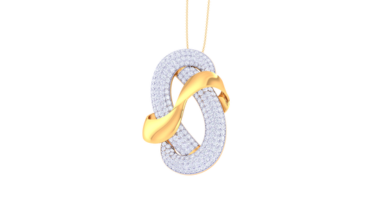 2.85 Ct - Infinity Poise Pendent Diamond In Gold