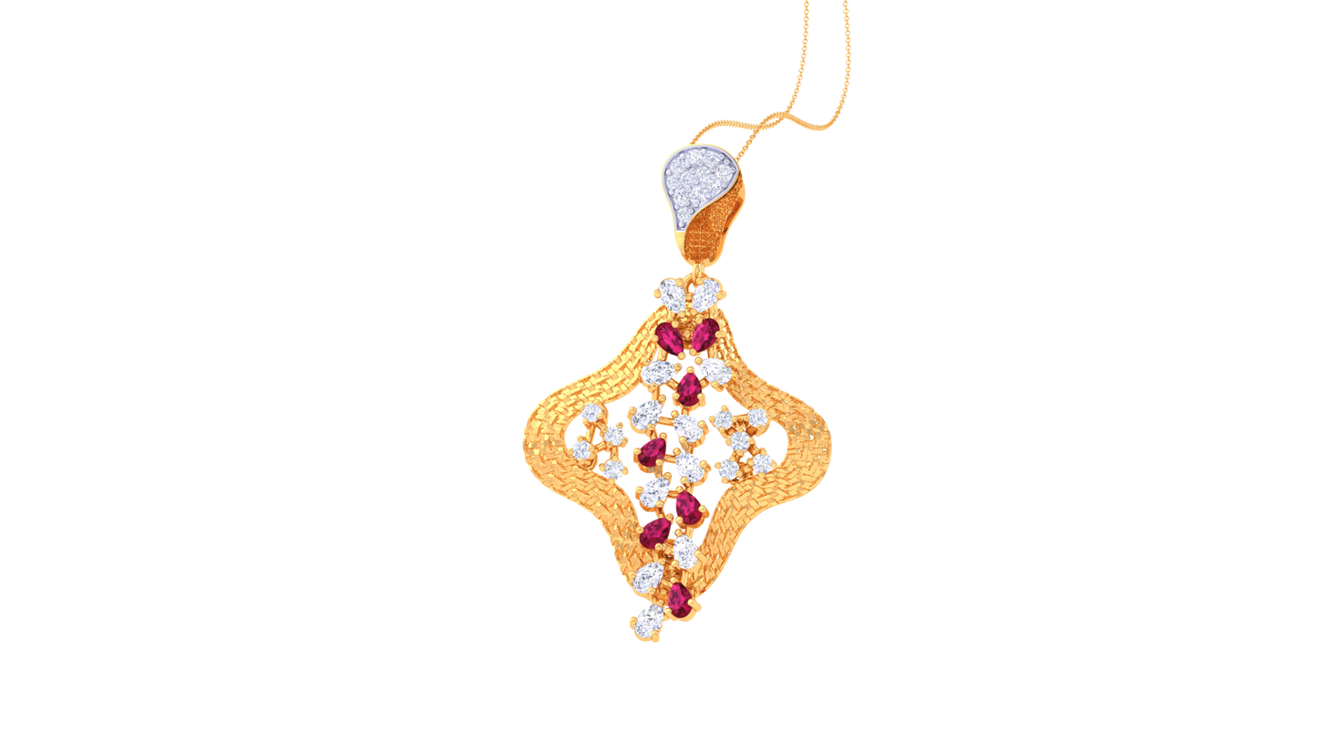 Twirling Grace Diamond Pendent In Gold - 0.45 Ct Round Cut Diamonds With Timelss Charm and Subtle Spakle