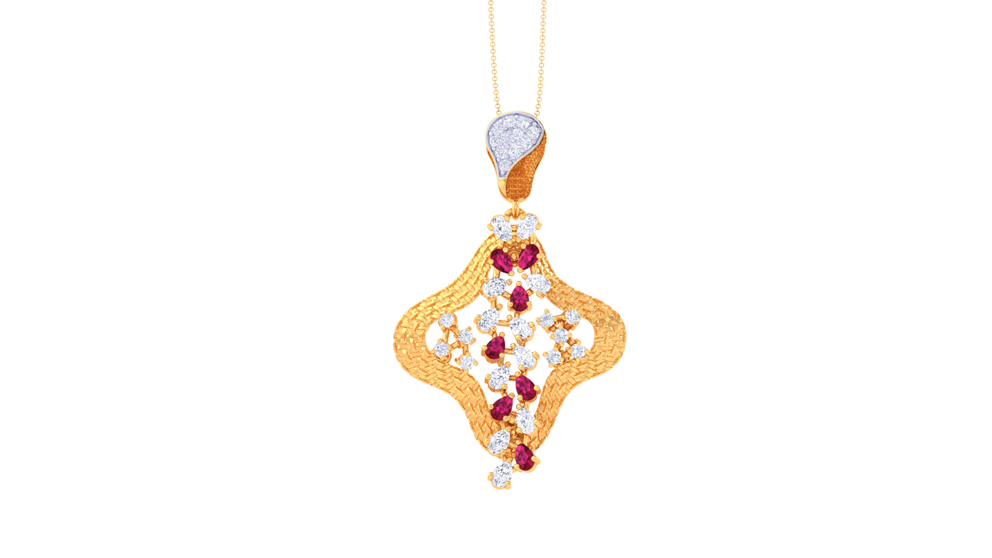 Twirling Grace Diamond Pendent In Gold - 0.45 Ct Round Cut Diamonds With Timelss Charm and Subtle Spakle