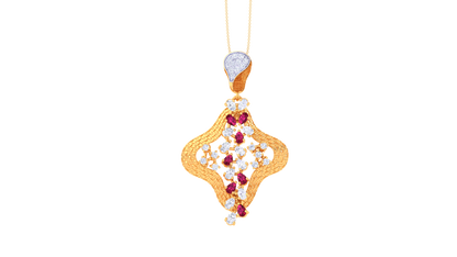 Twirling Grace Diamond Pendent In Gold - 0.45 Ct Round Cut Diamonds With Timelss Charm and Subtle Spakle