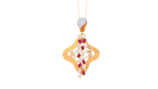 Twirling Grace Diamond Pendent In Gold - 0.45 Ct Round Cut Diamonds With Timelss Charm and Subtle Spakle