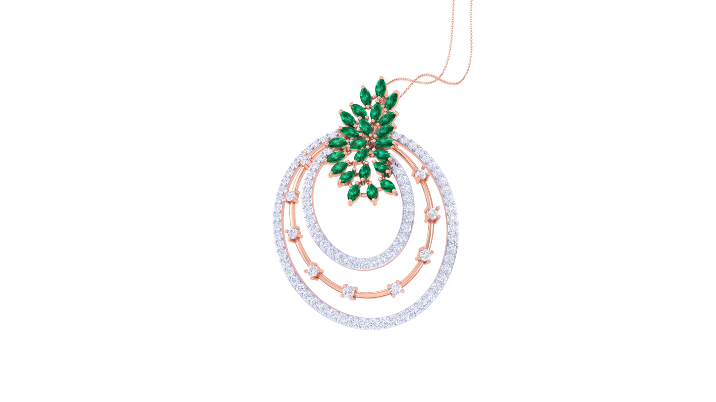 Twist Of Elegance Diamond Stud Pendent - 1.22 Ct