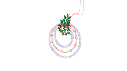 Twist Of Elegance Diamond Stud Pendent - 1.22 Ct