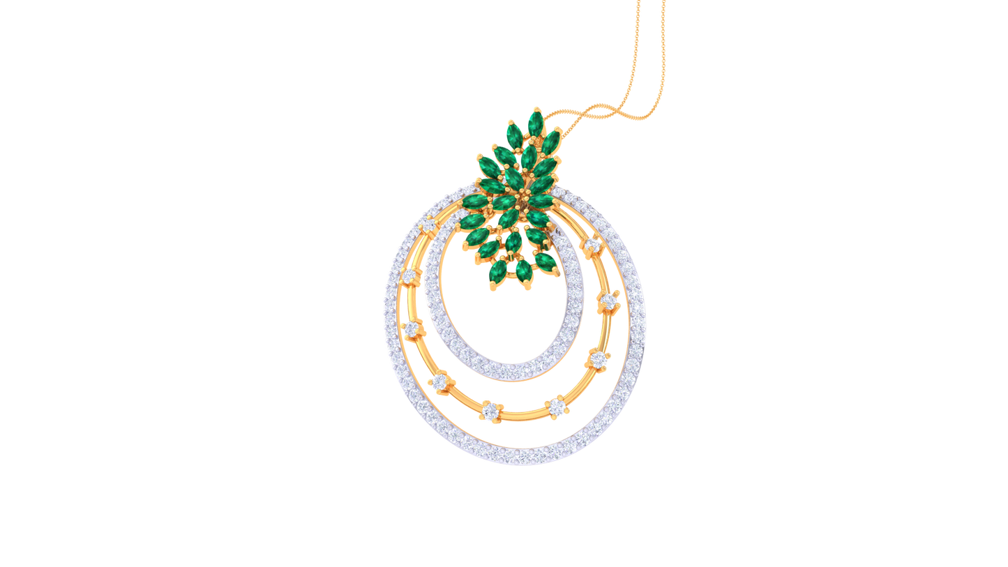 Twist Of Elegance Diamond Stud Pendent - 1.22 Ct