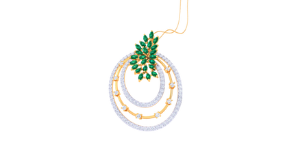 Twist Of Elegance Diamond Stud Pendent - 1.22 Ct