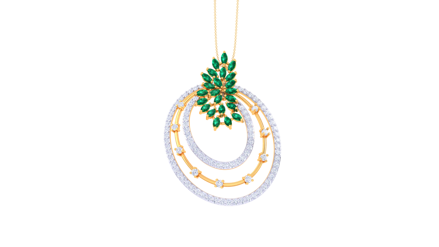 Twist Of Elegance Diamond Stud Pendent - 1.22 Ct