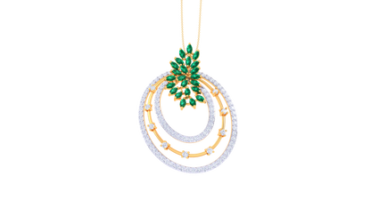 Twist Of Elegance Diamond Stud Pendent - 1.22 Ct