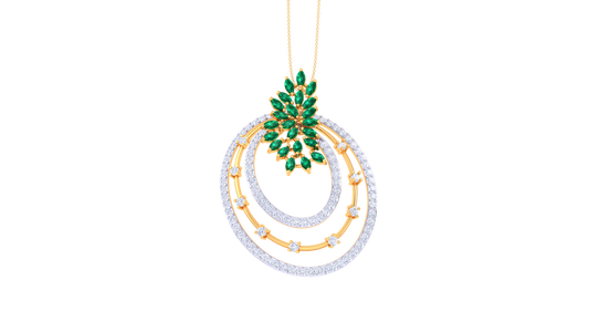 Twist Of Elegance Diamond Stud Pendent - 1.22 Ct