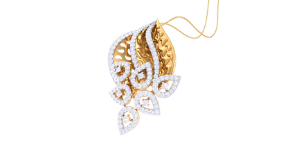 Blooming Floral Pendent In Gold - 0.96 Ct Round Diamonds