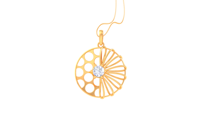 Radiant Duality Pendant In Rose Gold - 0.59 Ct Round Diamond