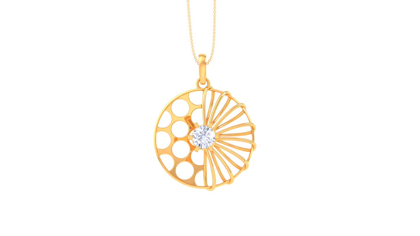 Radiant Duality Pendant In Rose Gold - 0.59 Ct Round Diamond