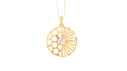 Radiant Duality Pendant In Rose Gold - 0.59 Ct Round Diamond