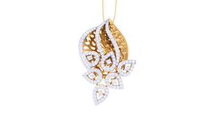 Blooming Floral Pendent In Gold - 0.96 Ct Round Diamonds
